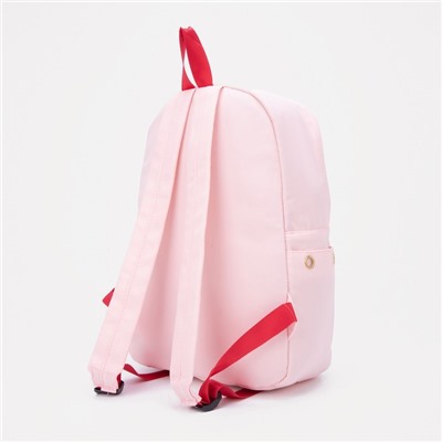 Рюкзак на молнии, 3 наружных кармана, цвет розовый