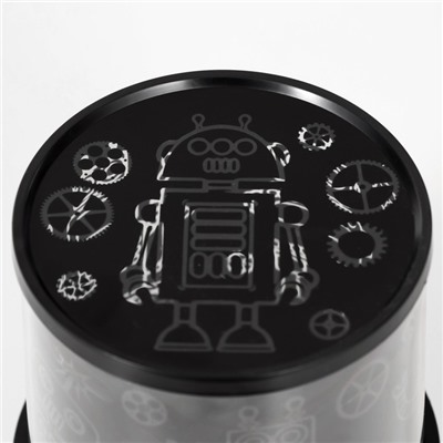 Ночник-проектор "Роботы" LED USB/от батареек черный 10,8х10,8х11,5 см