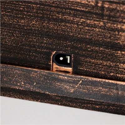 Ночник "Камин" LED от батареек 3хАА USB черный с медной патиной 12х14,5х26,5 см