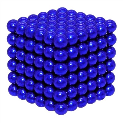 Magnetic Cube, синий, 216 шариков, 5 мм