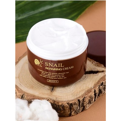 JIGOTT - КРЕМ ДЛЯ ЛИЦА С МУЦИНОМ УЛИТКИ SNAIL REPARING CREAM, 100 ML