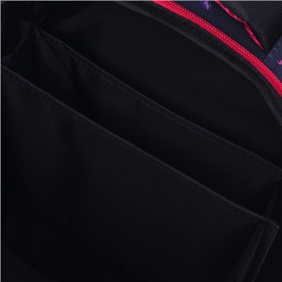 Рюкзак каркасный Stavia "Фламинго мини", 38 х 30 х 16 см, эргономичная спинка, чёрный, синий, розовый