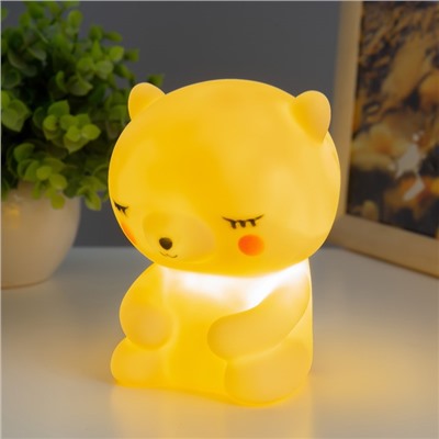 Ночник "Медвежонок" LED от батареек 3xLR44 желтый 7х7х11,5 см