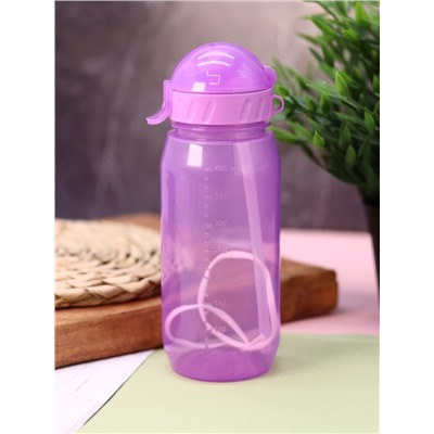 Бутылка "Classic" с трубочкой, purple (400 ml)