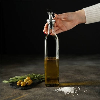 Бутыль стеклянная для соусов и масла Доляна «Классик», 500 мл, h=29 см