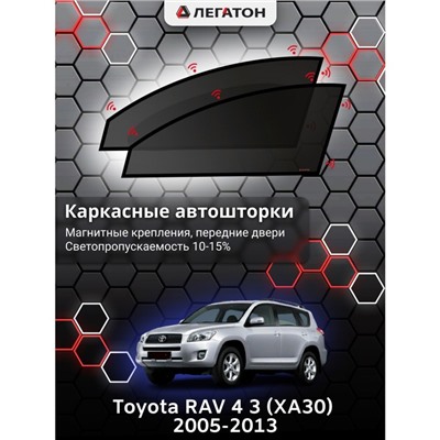 Каркасные автошторки Toyota RAV 4 (XA30), 2005-2013, передние (магнит), Leg0640