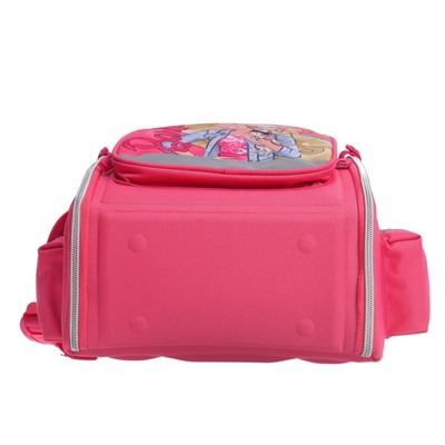 Рюкзак каркасный Barbie + пенал и мешок для обуви, 34,5 х 26 х 13 см, подарок-кукла, розовый