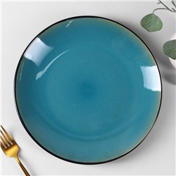 Тарелка керамическая обеденная Доляна «Глянец», d=26 см, цвет голубой