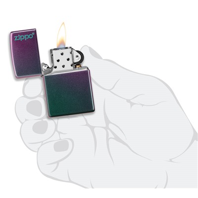 Зажигалка ZIPPO Classic с покрытием Iridescent, латунь/сталь, фиолетовая, матовая, 38x13x57 мм