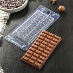 Форма для шоколада и конфет 7×15×1 см «Шоколад тёмный», цвет прозрачный