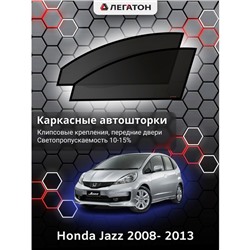 Каркасные автошторки Honda Jazz, 2008- 2013, передние (клипсы), Leg0105