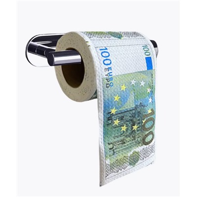 Сувенирная туалетная бумага «100 евро», двухслойная, 25 м (10х9,5 см)