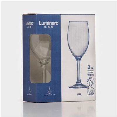 Набор стеклянных бокалов для вина Luminarc RAINDROP, 190 мл, 2 шт, цвет прозрачный