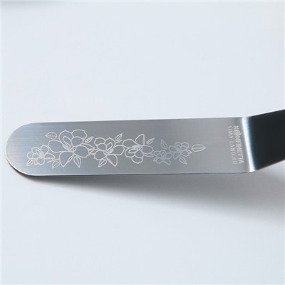 Лопатка кондитерская с металлической ручкой «Цветы», 27 х 3 см