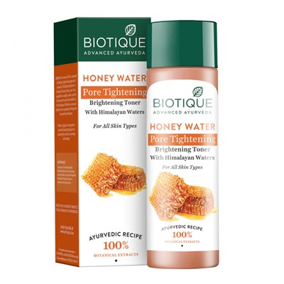 BIOTIQUE Honey Water Pore Tightening Toner Сужающий поры тонер для лица с мёдом и гималайской водой 120мл