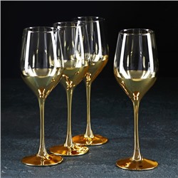 Набор стеклянных бокалов для вина «Электрическое золото», 270 мл, 4 шт