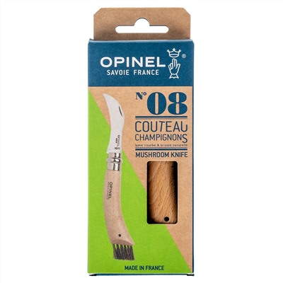 Нож грибника Opinel №8, нержавеющая сталь, рукоять бук, коробка, 001252