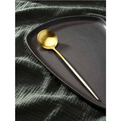 Ложка столовая из нержавеющей стали Magistro «Фолк», h= 21,5 см, цвет золотой, серебряная ручка