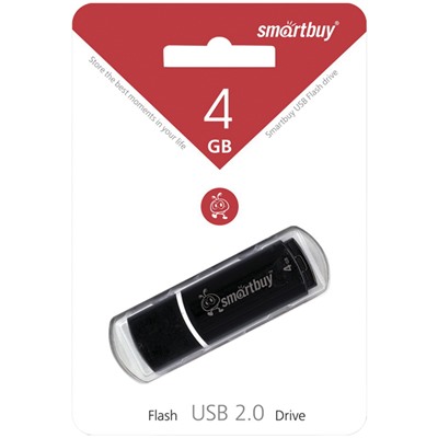 Цена за 2 шт. Память Smart Buy "Crown"  4GB, USB 2.0 Flash Drive, черный