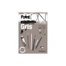 Скетчбук - альбом для смешанных техник 30л., А5, на склейке Clairefontaine "Paint'ON Grey", серый, 250г/м2