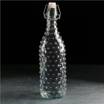 Бутыль стеклянная для масла с бугельным замком «Ризотто», 1 л, 30 см, 8×8×30 см