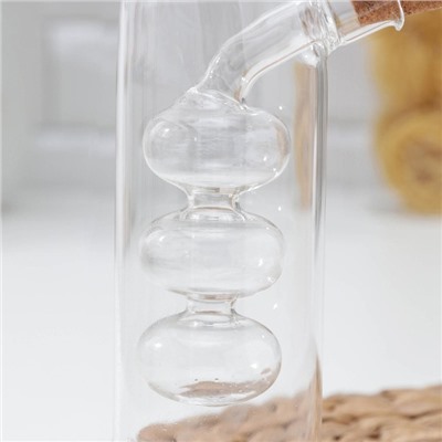 Бутыль стеклянная 2 в 1 для соусов и масла «Фьюжн. Круги», 100/350 мл, 10,5×6×21 см