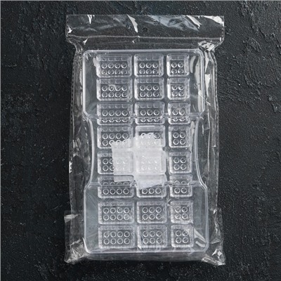Форма для шоколада и конфет «Лего», 24 ячейки, 20×12×2,5 см, глубина 1,5 см