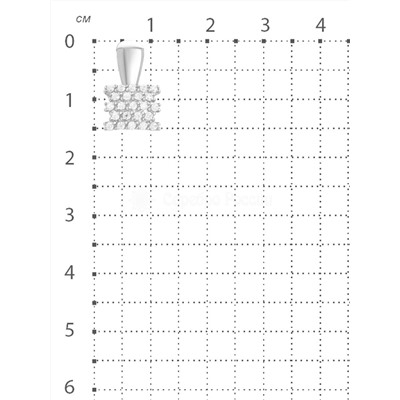 Подвеска из серебра с фианитами родированная 925 пробы П-2652-Р