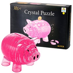 Yuxin 3D-Пазл "Большая Cвинья-Копилка" Розовая Crystal Puzzle