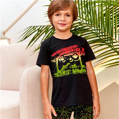 Пижама д/мал детская (фуфайка (футболка), брюки) Juno AW21BJ632 Sleepwear Boys черный гейм