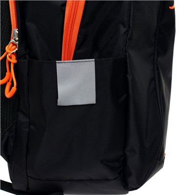 Рюкзак молодёжный Calligrata "Токсик", 44 х 30 х 17 см, эргономичная спинка, чёрный, оранжевый