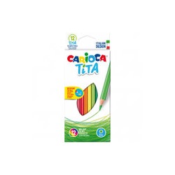 Карандаши цветные пластиковые Carioca "Tita", 12цв., заточен., картон, европодвес