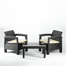 Набор мебели "Калифорния" 3 предмета: 2 кресла, стол, темно-коричневый