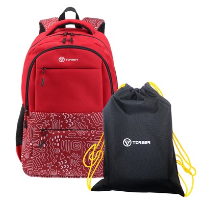 Школьный рюкзак CLASS X + Мешок для сменной обуви в подарок! TORBER T2602-22-RED-M