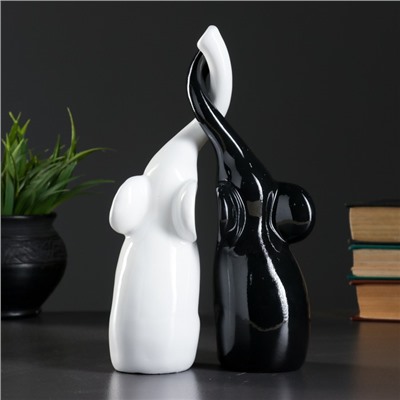 Фигура "Пара слонов"  9х15х25см   чёрный/белый,