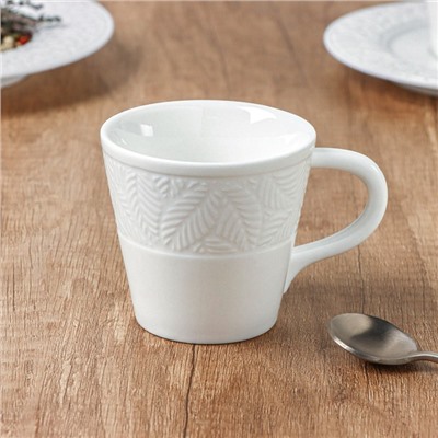 Чашка фарфоровая кофейная Magistro Сrotone, 100 мл, цвет белый