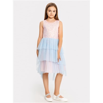 Платье для девочек в розово-голубом оттенке