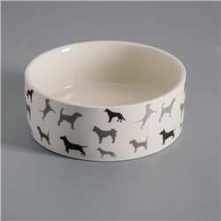 Миска для собак «Породы», керамическая, 11,5 х 5 см, бело-серая, 300 мл