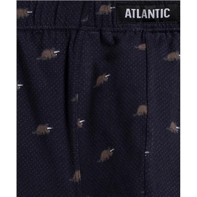 Мужские трусы шорты Atlantic, набор из 3 шт., хлопок, темно-синие + светло-синие + голубые, 3MH-191