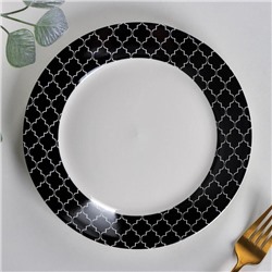 Тарелка фарфоровая десертная «Марокко», d=20,5 см, цвет чёрный