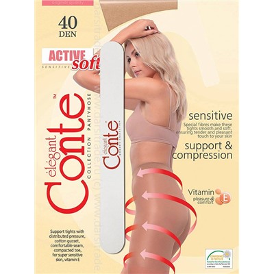 Колготки женские Active Soft 40 с пилочкой Conte Дроп