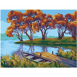 Картина по номерам на картоне ТРИ СОВЫ "Осенний пейзаж", 30*40, с акриловыми красками и кистями