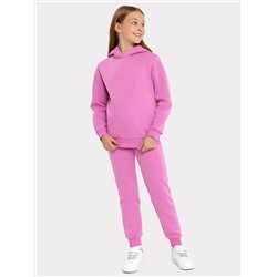 Комплект для девочек теплый (худи, брюки) в розовом оттенке
