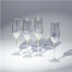 Набор стеклянных бокалов для шампанского «Селест. Золотистый хамелеон», 6 шт