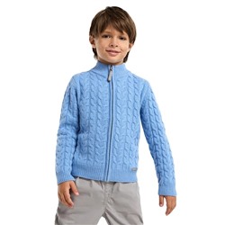 Кофта на молнии Super Fine Merino Wool для мальчиков, цвет голубой меланж