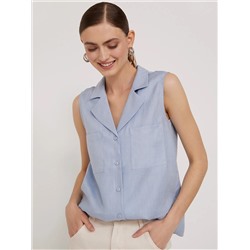 Рубашка без рукавов  цвет: Голубой B2856/attica | купить в интернет-магазине женской одежды EMKA