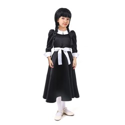 Карнавальное черное платье с белым воротником,атлас,п/э,р-р34,р134