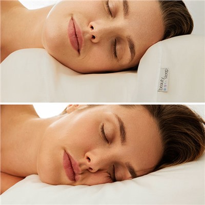 Анатомическая подушка Beauty Sleep Classiс с косметическим эффектом, в комплекте с одной молочной наволочкой из тенсела арт. 2001