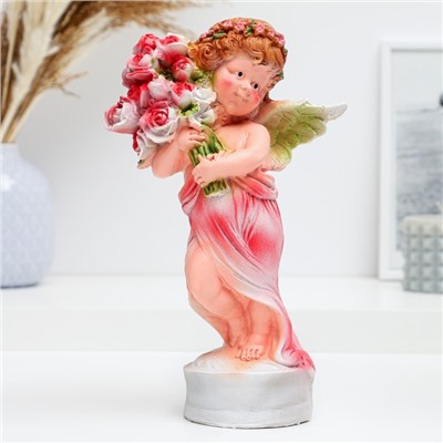 Фигура "Девочка ангелочек с цветами" 12х9,5х24см