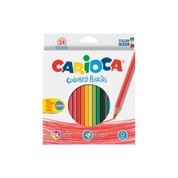 Карандаши цветные Carioca 24цв., заточен., картон, европодвес